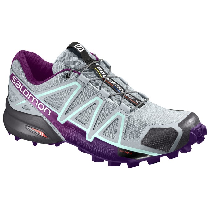 Zapatillas Trail Running Salomon Mujer Plateadas Moradas - Salomon Argentina SPEEDCROSS 4 W ,659073-